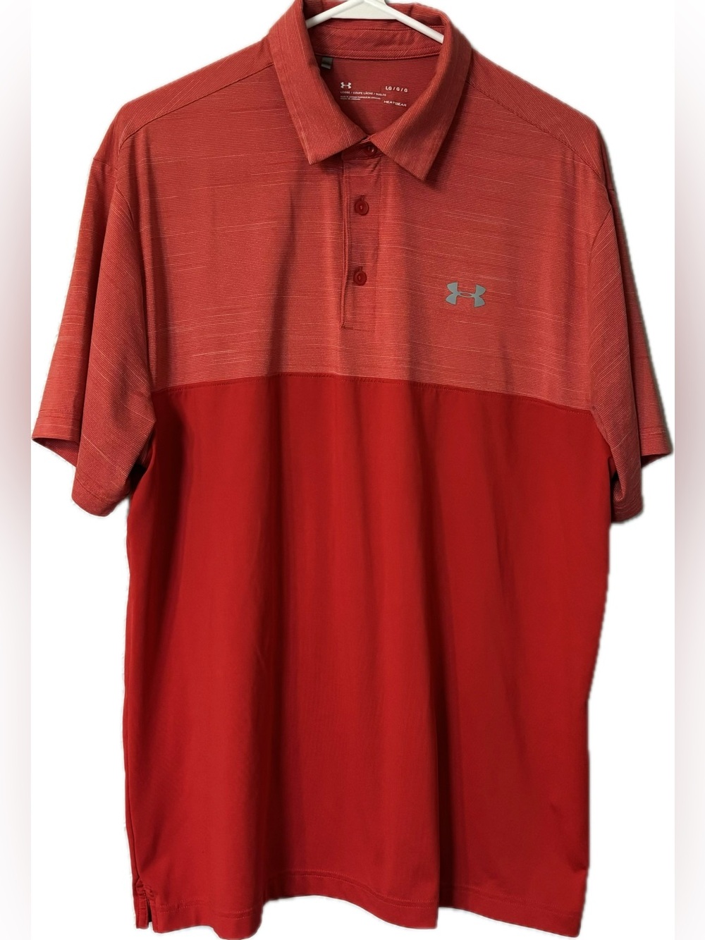 ⛳️ Under Armour Men’s Golf Polo - L - Red 🏌️‍♂️